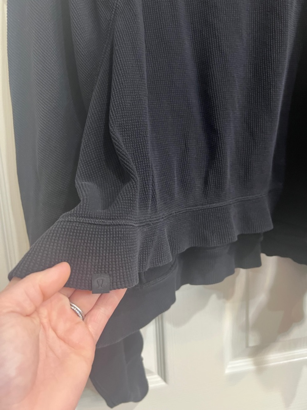 61. Lululemon black waffle athletic hoodie - Picture 10 of 11